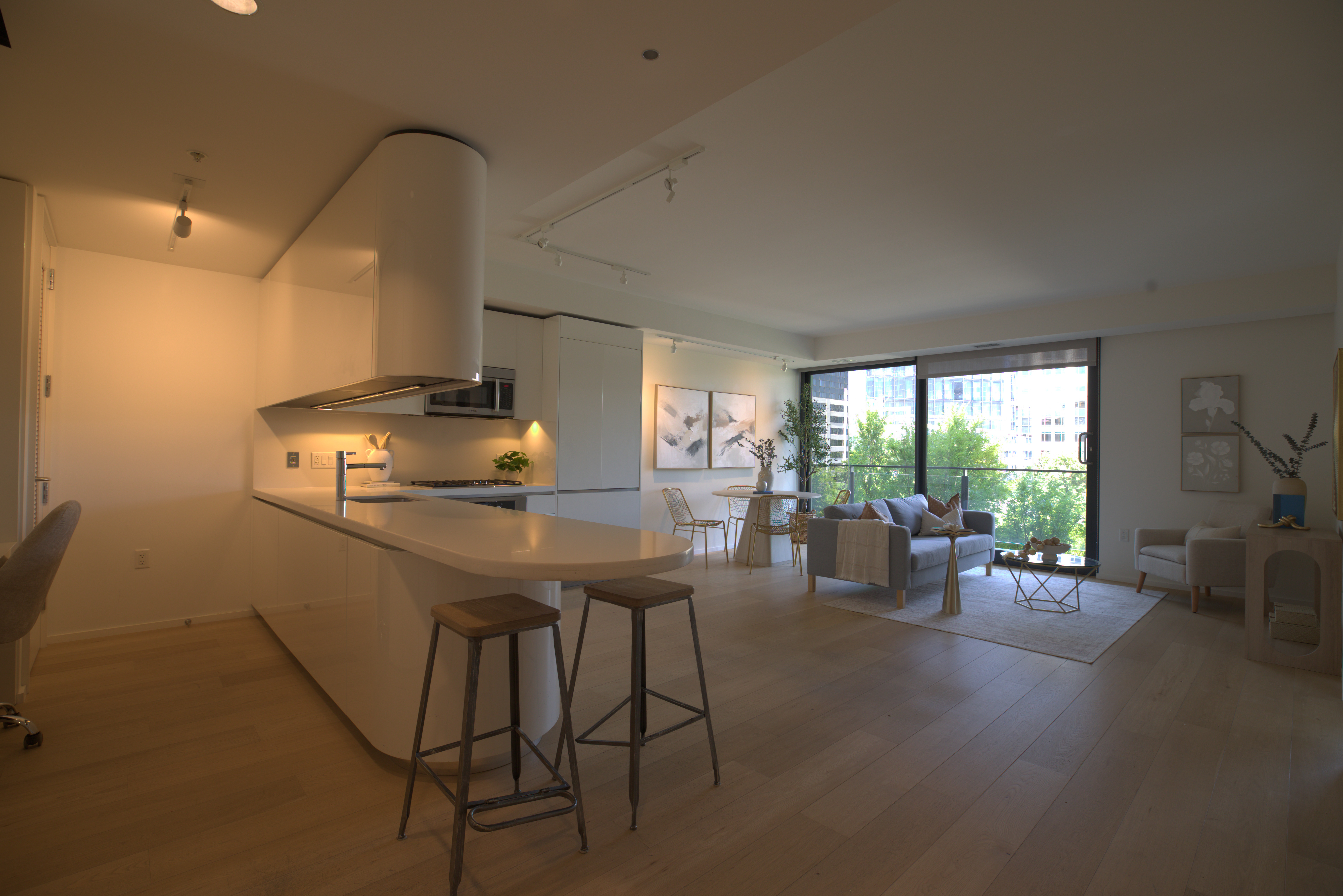 Unedited before photo of a luxury condo interior in Washington DC